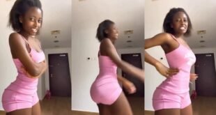 Netizens react as Cute lady whines her waist in this video