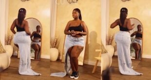 Popular TikToker Hajia Bintu Shows Her Vjᾶy And Big Thighs In A New Video