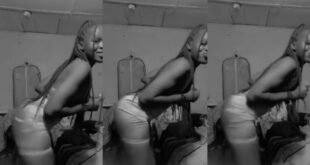 Watch as a Lady shakes her soft bumbum rhythmically to the beats of a song