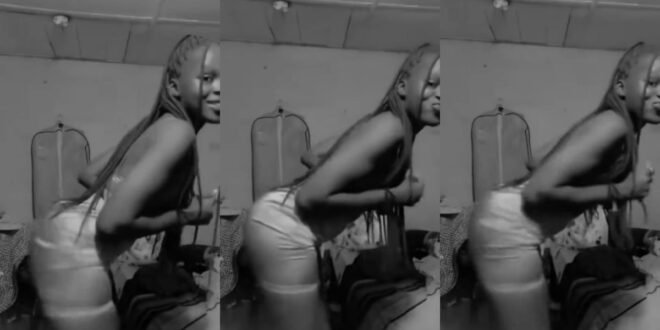 Watch as a Lady shakes her soft bumbum rhythmically to the beats of a song